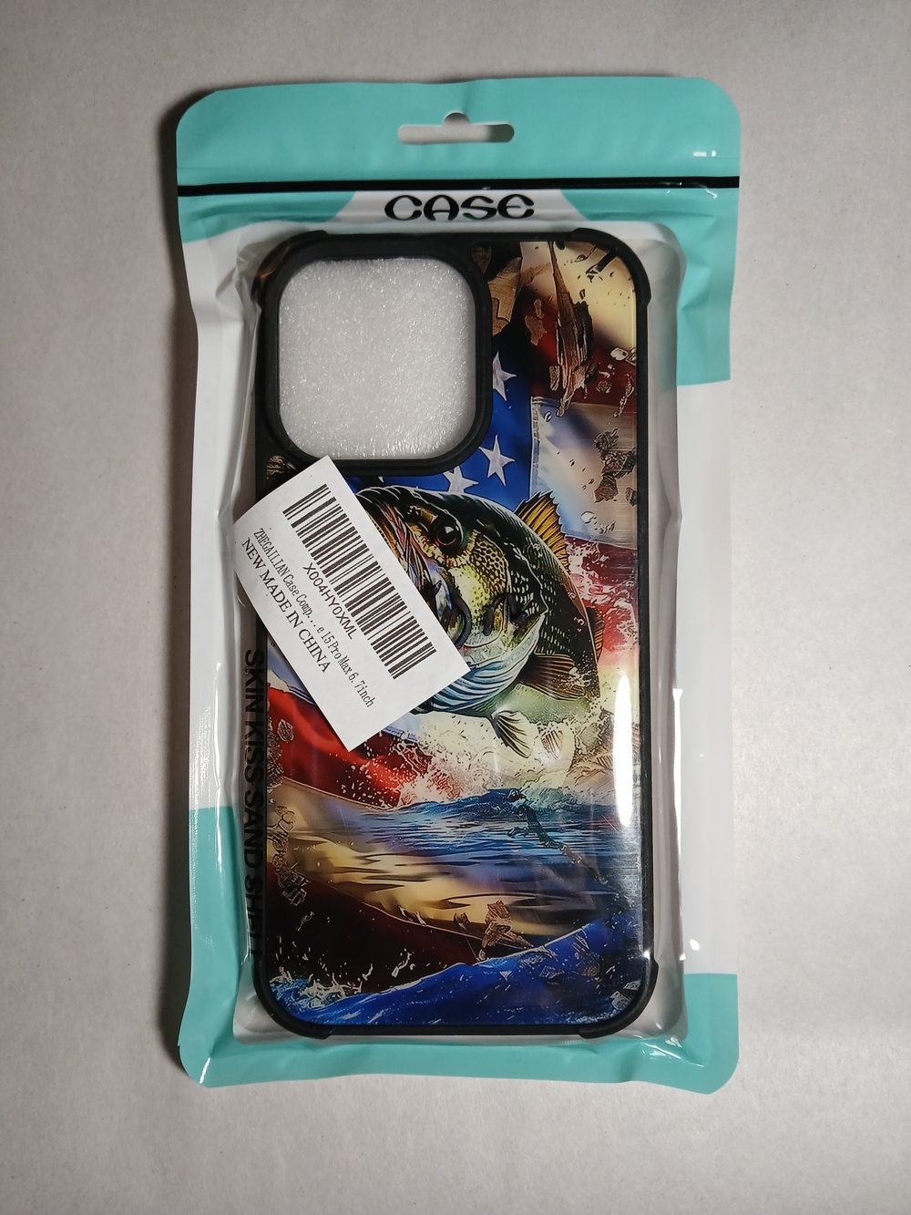 ZHEGAILIAN Patriotic Largemouth Bass Tough Case For iPhone 15 Pro Max 6.7" New